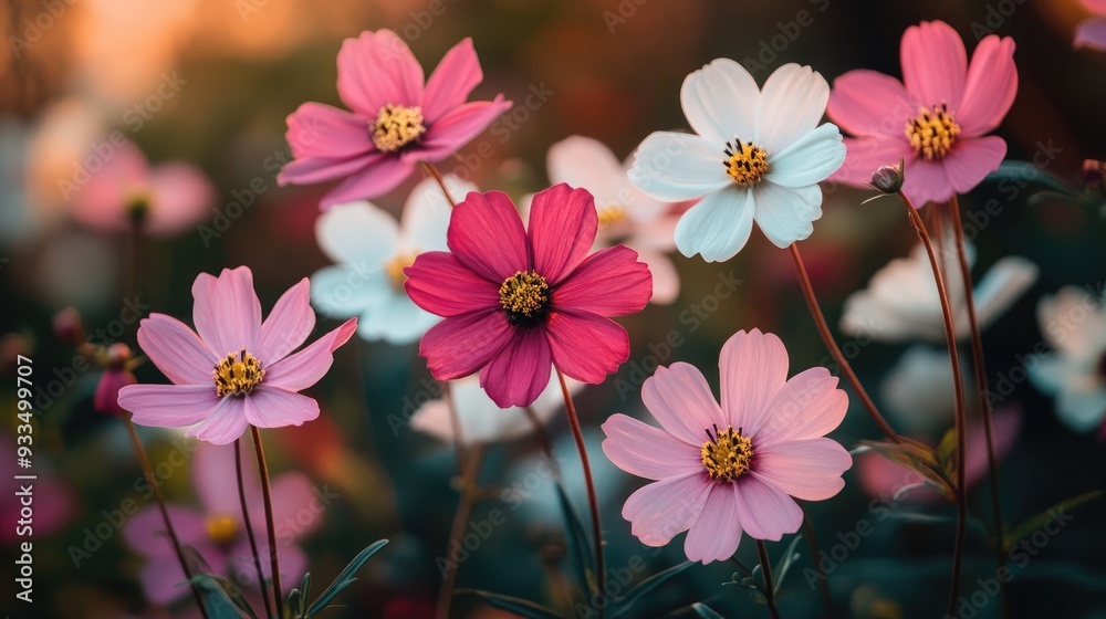 Blooming flowers in a romantic garden, a close-up view showcasing the beauty and elegance of nature. Blooming flowers in a romantic garden, a close-up view showcasing the beauty and elegance of nature.