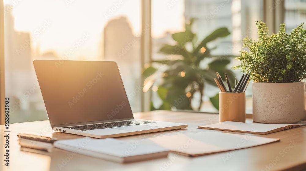 A Bright and Inviting Workspace Perfect for Productivity and Creativity Under Natural Light A Bright and Inviting Workspace Perfect for Productivity and Creativity Under Natural Light