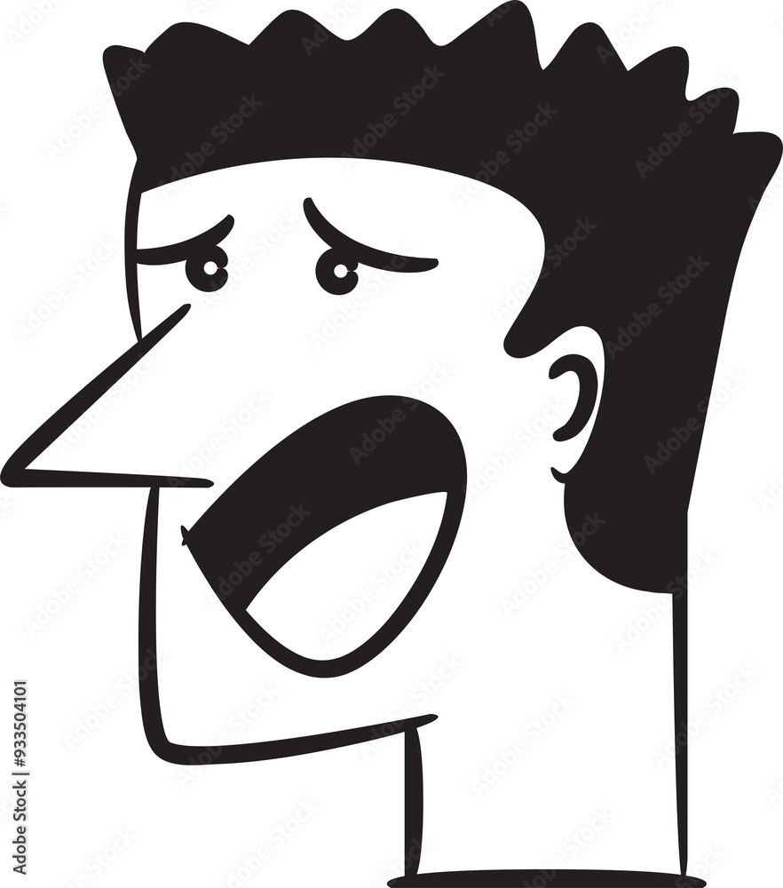 Worried Man Face Comic Illustration
Worried Man Face Comic Illustration