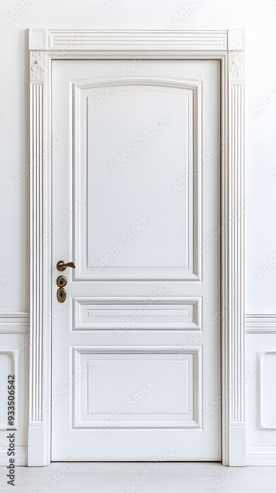 Classic white framed door isolated on white background Classic white framed door isolated on white background