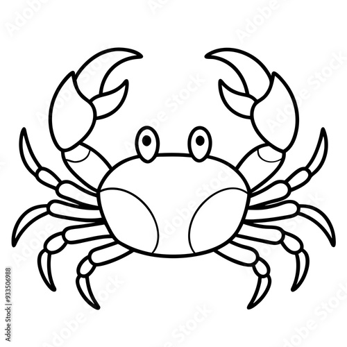 Crabs line art vector illustration