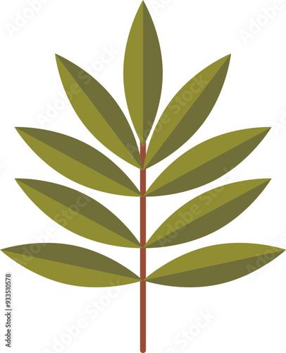 Graphic of a stylized tree with decorative leaves in green shades, symbolizing growth and nature.