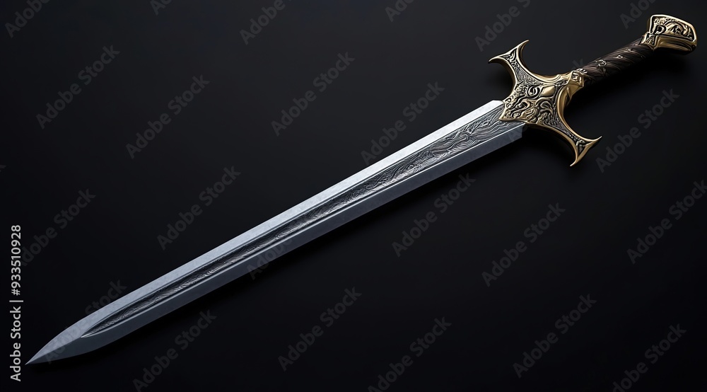 Sword, an exquisite metal pattern with a dragon head decoration on the hilt and pommel
Sword, an exquisite metal pattern with a dragon head decoration on the hilt and pommel