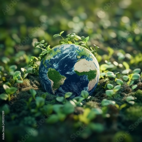 Artistic Representation of Mother Earth: Abstract Design for World Environment Day and Earth Day. Sustainable Living and Climate Action Concept. Elegant Minimalist Composition with Gradient Textures f