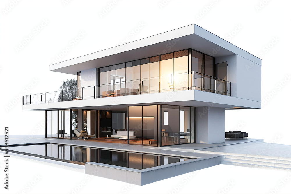 Modern luxury home with glass walls and a pool, showcasing contemporary architectural design. Modern luxury home with glass walls and a pool, showcasing contemporary architectural design.