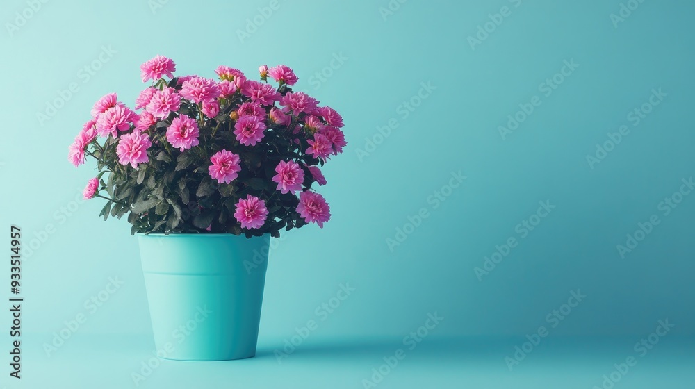 Isolated flower pot with a bouquet of blooms on a single-color background, offering a minimalist yet vibrant visual. Isolated flower pot with a bouquet of blooms on a single-color background, offering a minimalist yet vibrant visual.