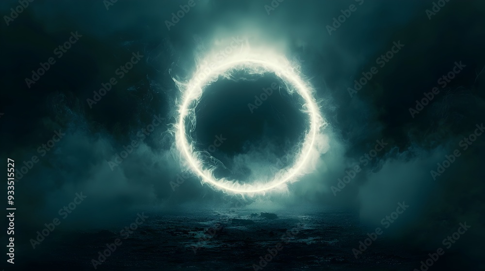 Radiant Glow Circle Expanding Outward with Fading Light,Representing Concept of Expansive Energy