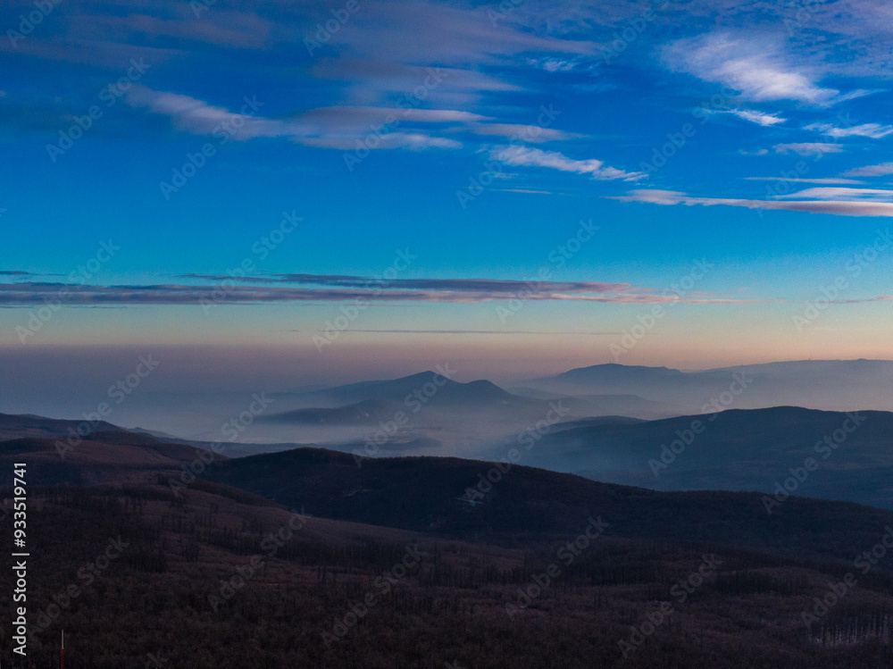 clouds over the mountains