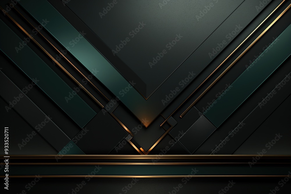 Abstract black, green and gold geometric pattern. Abstract black, green and gold geometric pattern.