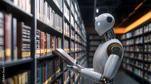 AI-Powered Robot Librarian Organizing Vast Digital Library for Efficient Knowledge Management