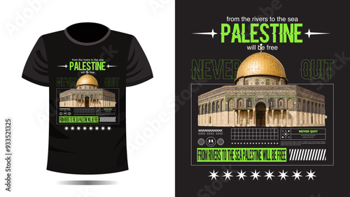 T-shirt Design palestine al aqsa streetwearr