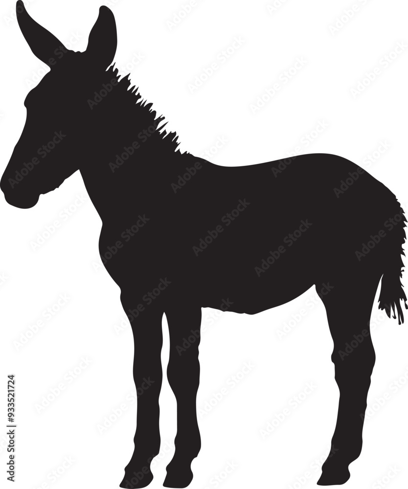 Donkey Silhouette Vector Donkey Silhouette Vector