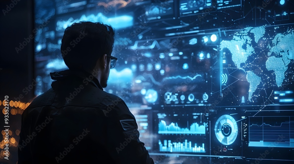 Futuristic AI-Powered Weather Forecasting System with Holographic Displays