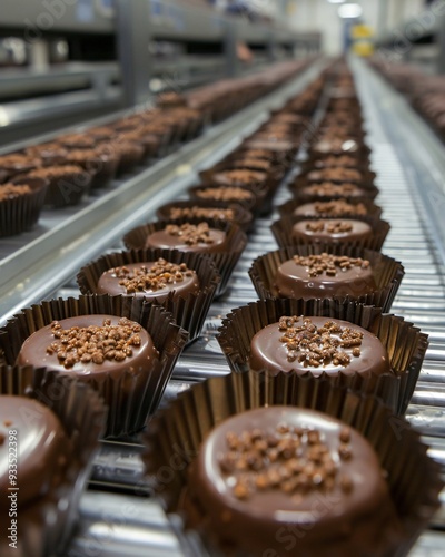 Chocolates manufacturing line photo