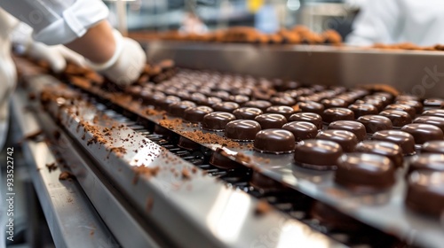 Chocolates manufacturing line photo