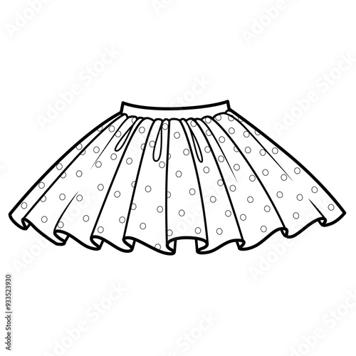 Fluffy tutu skirt with polka dots