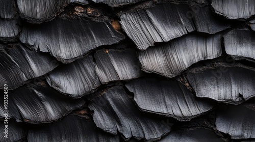 Macro shot of sweetgum bark, with prominent corky ridges and complex dark textures, capturing nature's rugged beauty