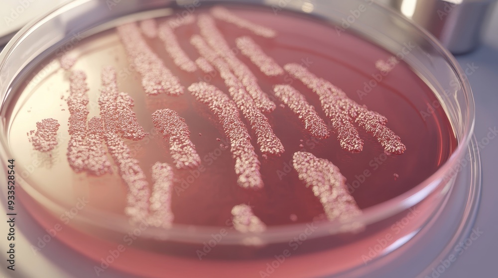 Close up of bacteria in a petri dish, microscopic life, laboratory research Close up of bacteria in a petri dish, microscopic life, laboratory research