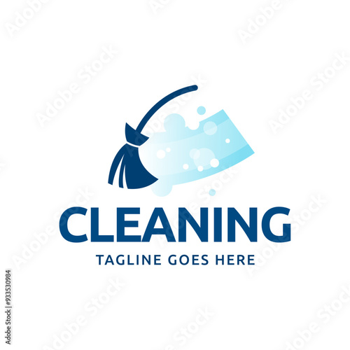 Home Cleaning Services Logo Design Vector. Cleaning broom logo design.