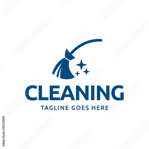 Home Cleaning Services Logo Design Vector. Cleaning broom logo design.