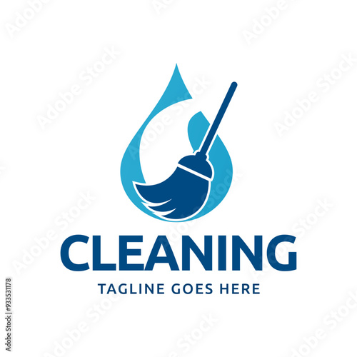 Home Cleaning Services Logo Design Vector. Cleaning broom logo design.
