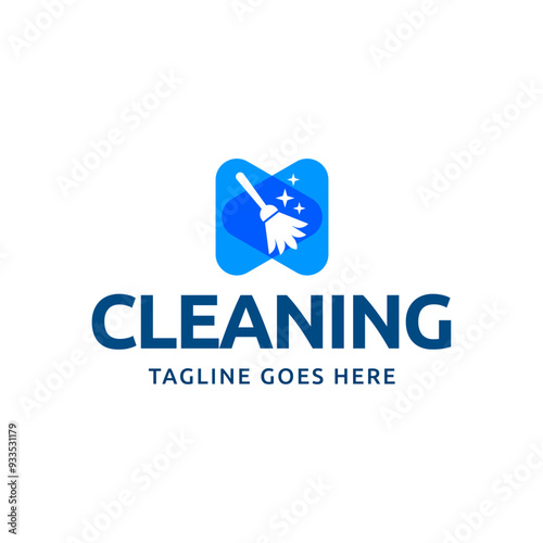 Home Cleaning Services Logo Design Vector. Cleaning broom logo design.