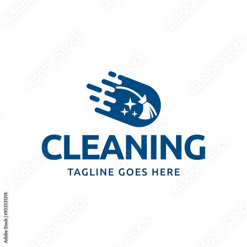 Home Cleaning Services Logo Design Vector. Cleaning broom logo design.