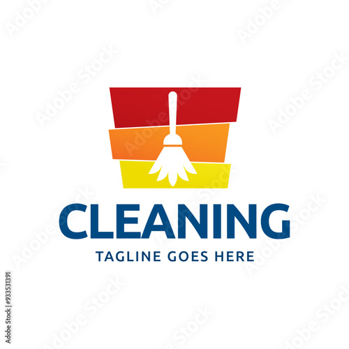 Home Cleaning Services Logo Design Vector. Cleaning broom logo design.