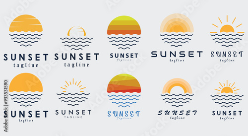sunset logo vector illustration design