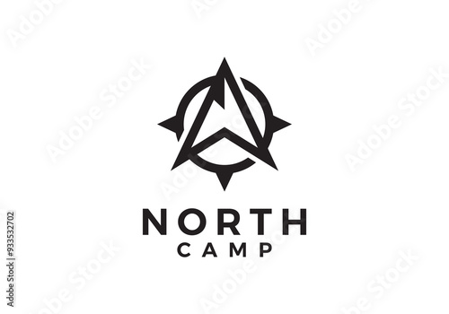 compass north simple modern logo design template