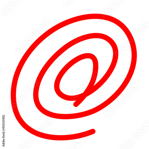 赤色の三重丸のアイコンイラスト