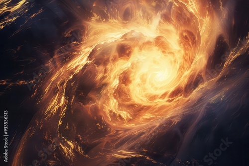 Swirling Fire and Smoke Abstract