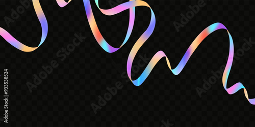 Abstract  holographic wave.Flow iridescent fluid.Dynamic spectrum ribbon.