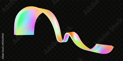 Abstract  holographic wave.Flow iridescent fluid.Dynamic spectrum ribbon.