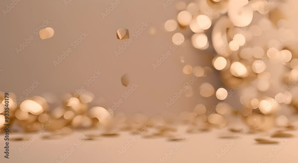 Abstract Festive Background with Confetti in Beige Color Scheme for Celebration and Party Themes 4k animation