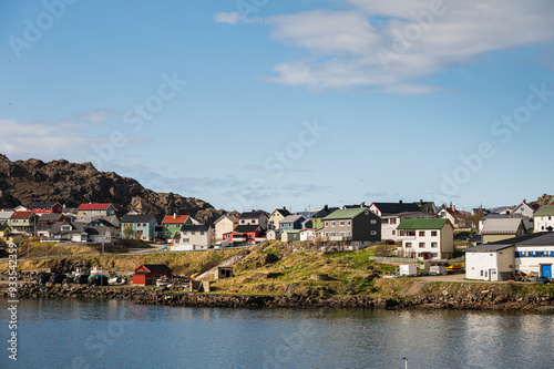 view of the village of Honningsvag, isle of Mageroya, Norway