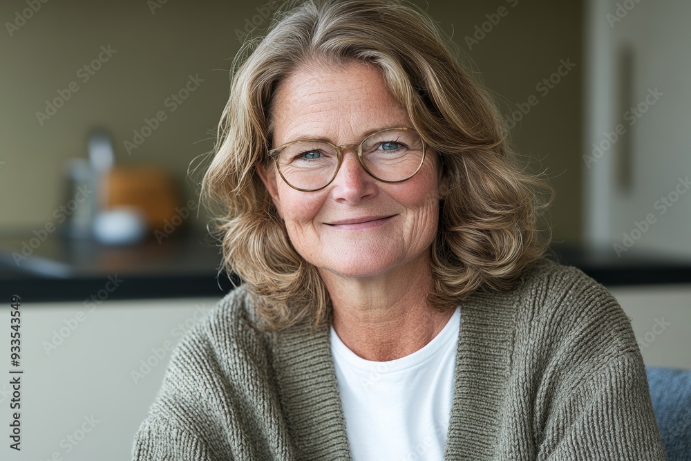 An elderly woman relaxing on a comfortable couch at home, looking into free space, enjoying her leisure time at home An elderly woman relaxing on a comfortable couch at home, looking into free space, enjoying her leisure time at home