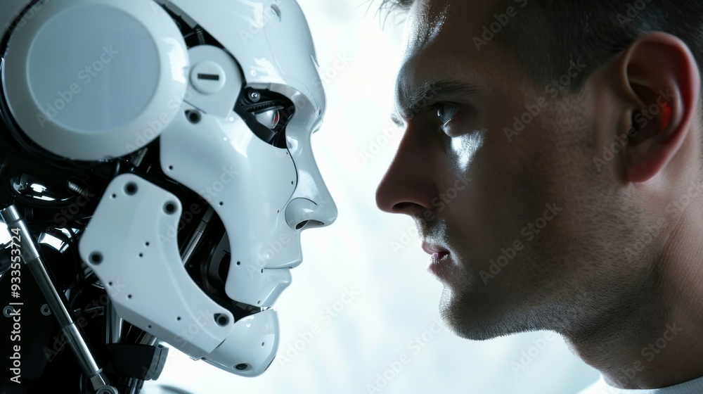 Confrontation between humanity and artificial intelligence.