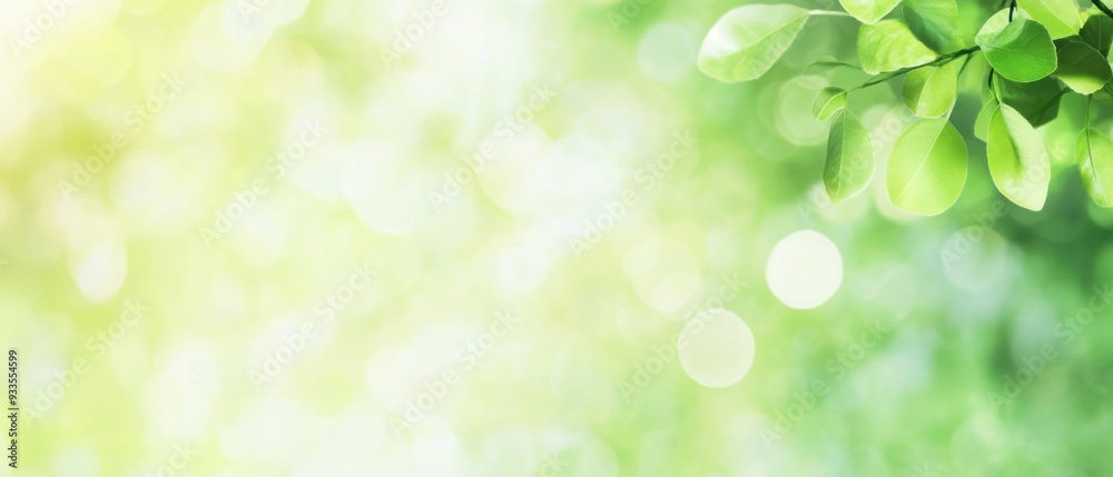 Bright green leaves on a blurred background, creating a peaceful, natural atmosphere. Bright green leaves on a blurred background, creating a peaceful, natural atmosphere.