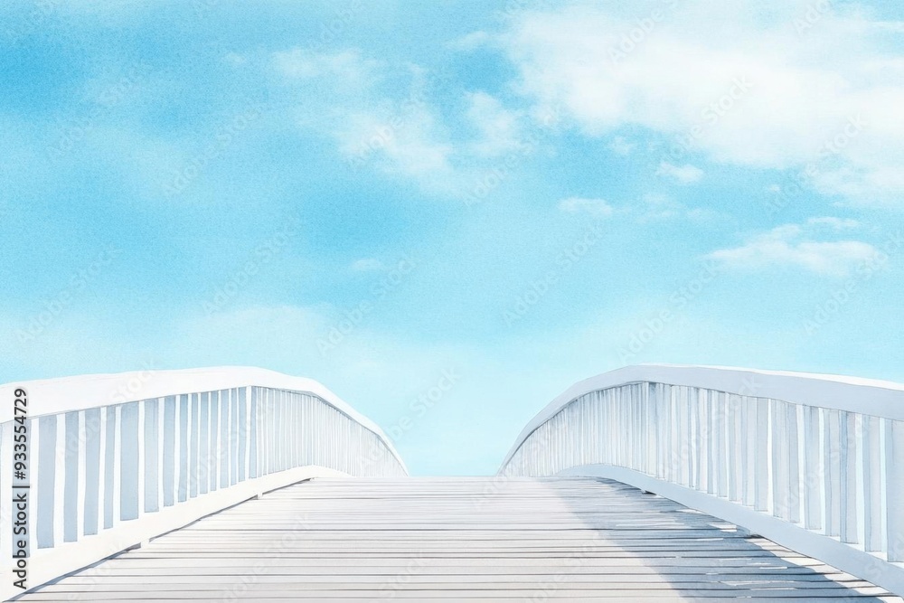 Obraz premium Soft watercolor of a bridge connecting patients to healthcare services, representing health insurance as a gateway to care