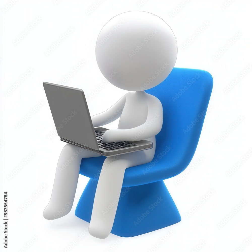 Stick Figure on Laptop Stick Figure on Laptop
