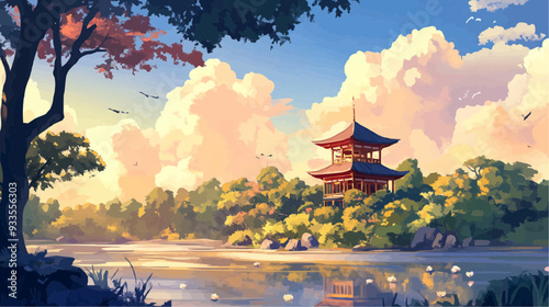 Landscape Vector - Relaxing Japanese Style