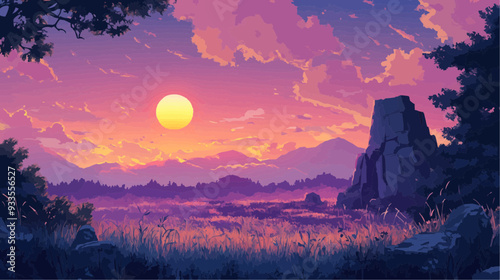 sunset over the mountains