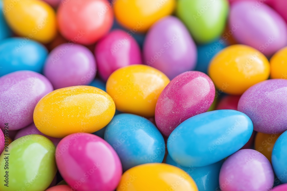 Close-up of bright and colorful candy-coated chocolate beans, showcasing their vibrant shine and various cheerful colors. Close-up of bright and colorful candy-coated chocolate beans, showcasing their vibrant shine and various cheerful colors.
