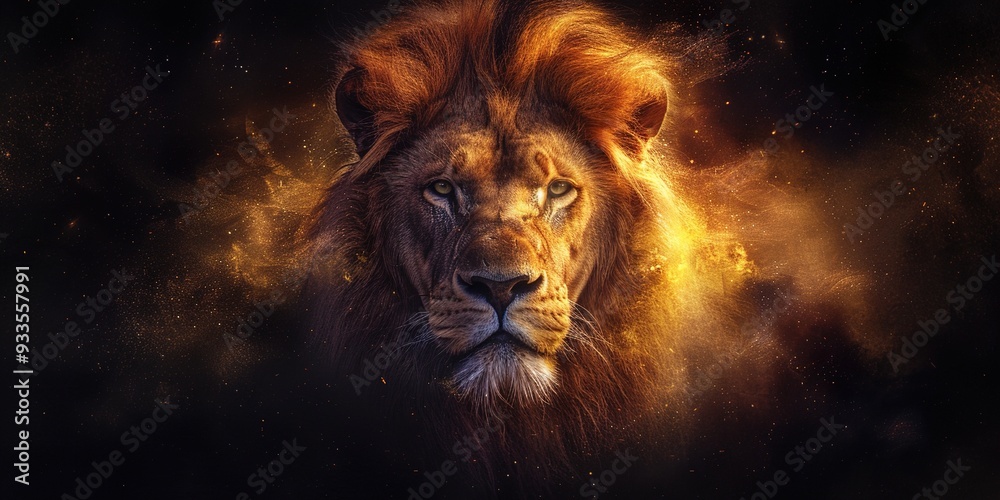 Naklejka premium close up of lion