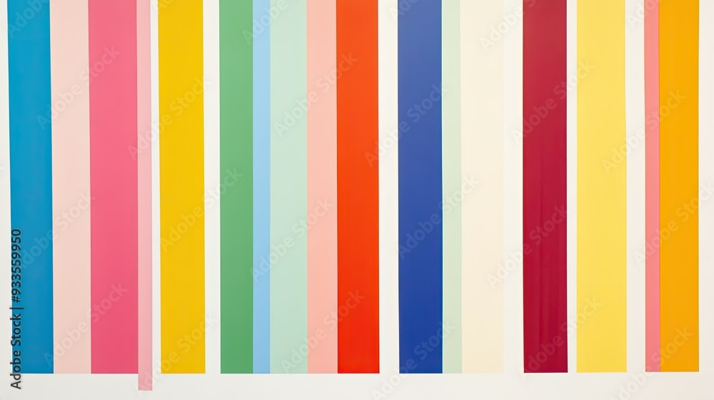 A series of evenly spaced straight lines in various colors, set against a white background, forming a simple yet striking pattern. A series of evenly spaced straight lines in various colors, set against a white background, forming a simple yet striking pattern.