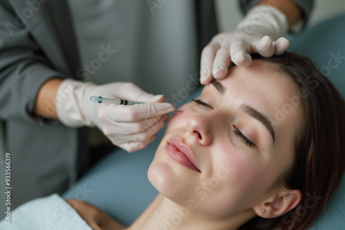 Skilled Cosmetologist Administering Botox: Precision Beauty Treatment for Aesthetic Clinics and Medical Spas