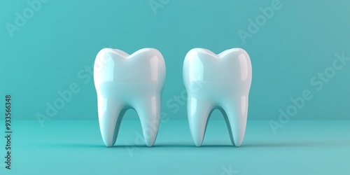 Creative 3D Dental Care Concept: Abstract Tooth Protection and Whitening Illustration for Dental Clinic Marketing. Minimalist Composition with Elegant Design and Gradient Texture for Promotional Flyer