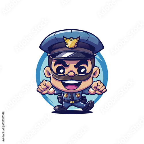 cartoon policeman with a hat