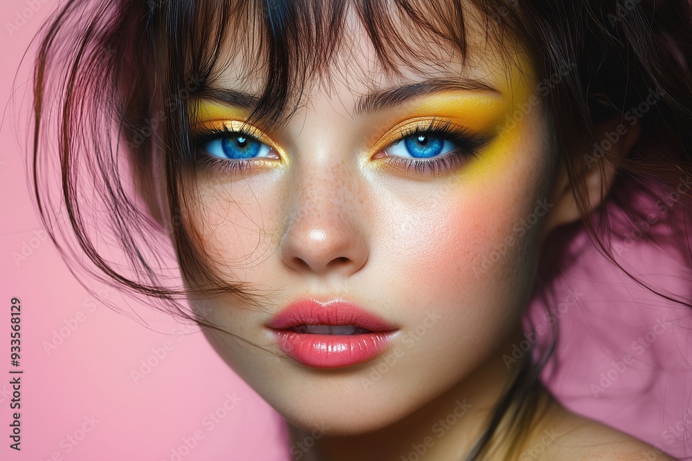 Fototapeta premium A colorful makeup girl